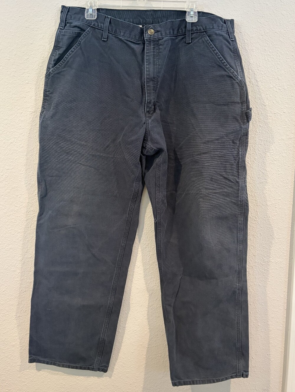 Carhartt Mens Classic 100% Cotton Dunagree Fit Navy Blue Canvas‎ Workwear Pants